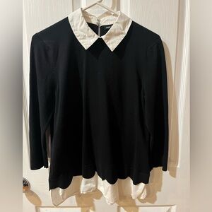 Layered crew neck sweater, L